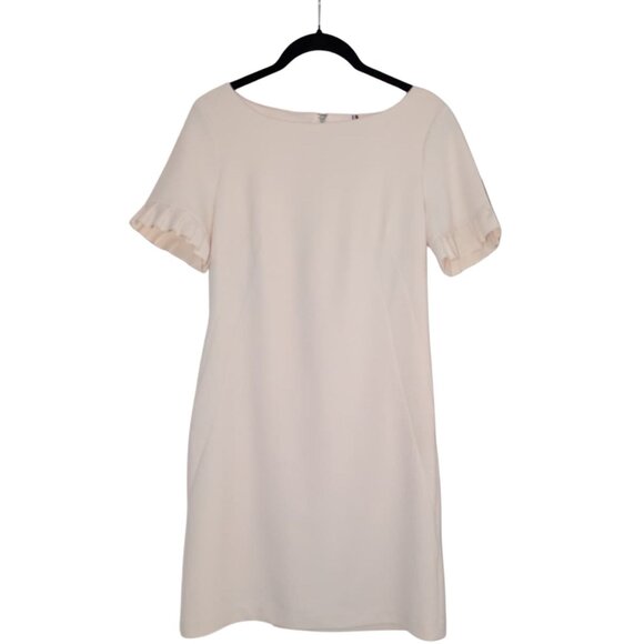 ⚡ Tommy Hilfiger Ivory Ruffle Sleeve Shift Dress Women’s 2 EUC - Picture 2 of 5
